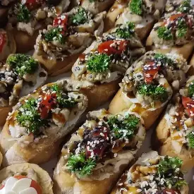 Брускетта с курочкой терияки