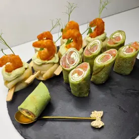 Блины шпинатные с форелью, 300 г