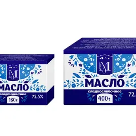 Масло сладкосливочное несоленое 72,5% «Крестьянское»