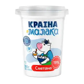 Сметана «Краина малака» 19%, стакан