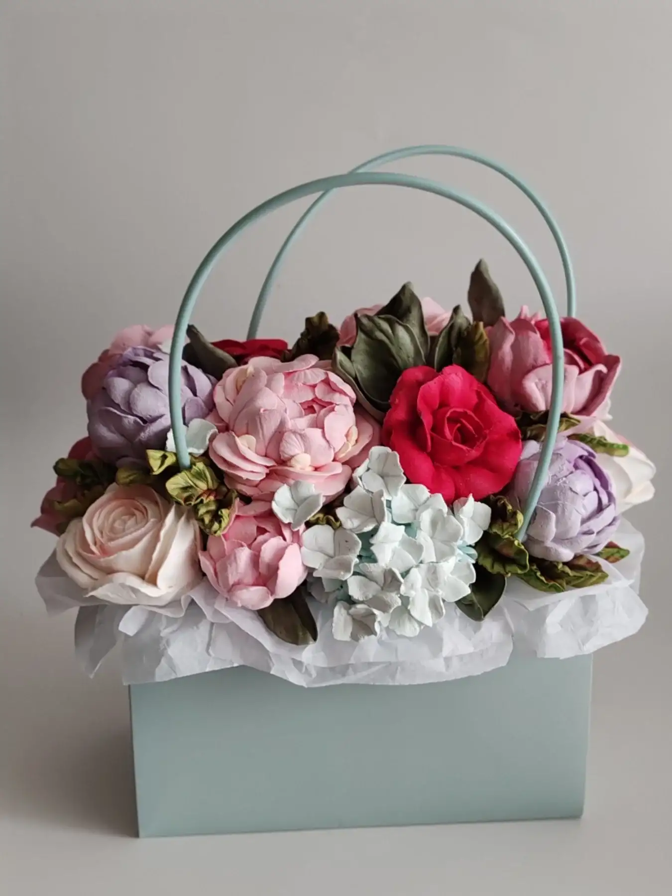 Букет из зефира в сумочке фото 3