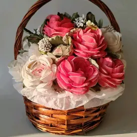 Букет из зефира в корзине