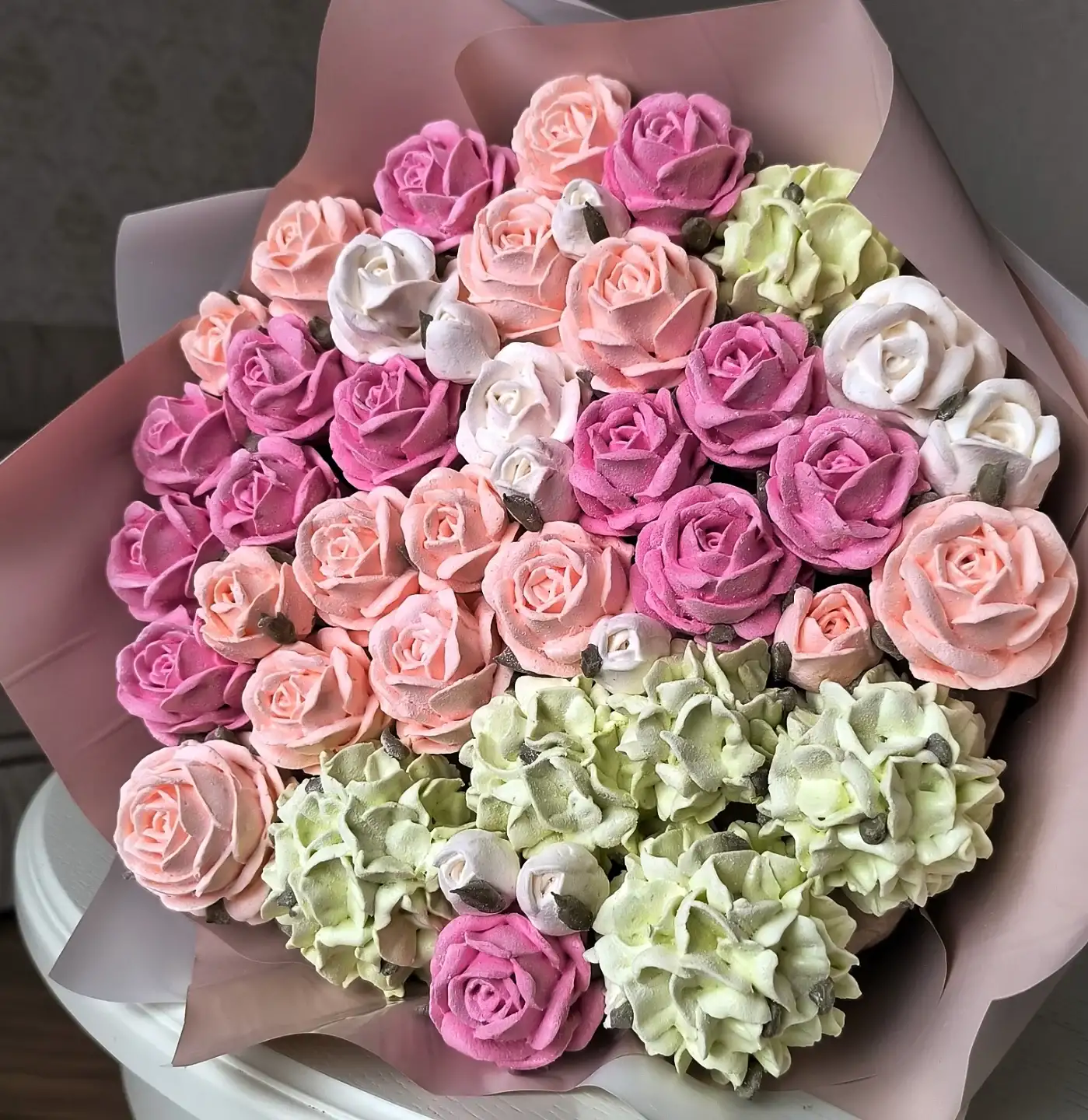 Букет зефирных цветов L фото 2