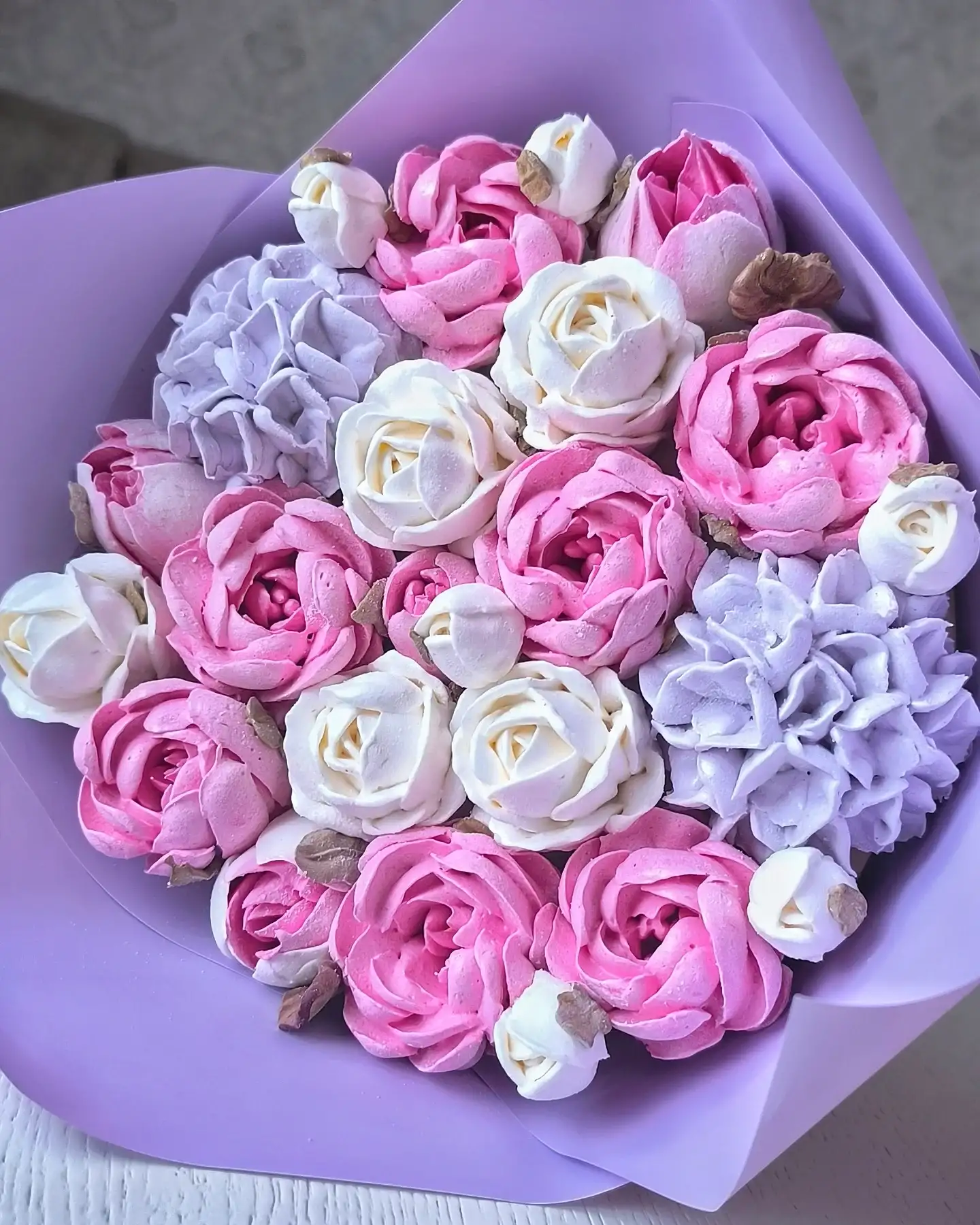 Букет зефирных цветов S