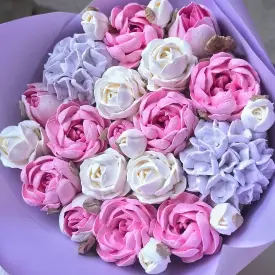 Букет зефирных цветов S