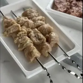 Шашлык из куриного филе в йогуртовой заливке