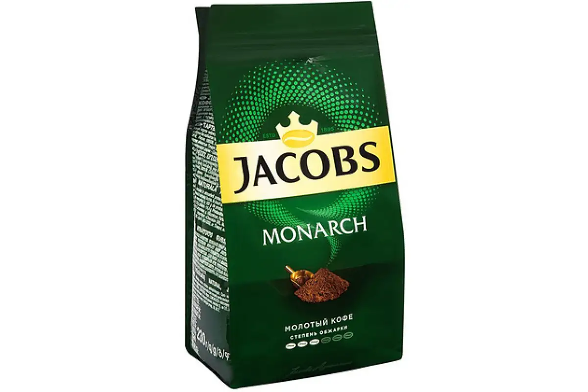 Кофе «Jacobs Monarch» жарен. мол., 230 гр., пак.