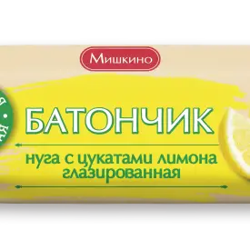 Батончик «Деликатесса» 50 гр., нуга с цукатами лимона глазированная