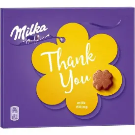 Конфеты «Milka» 110г, из молочного шоколада c молочной начинкой, Thank you