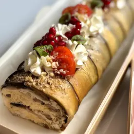 Салат с баклажанами и курицей