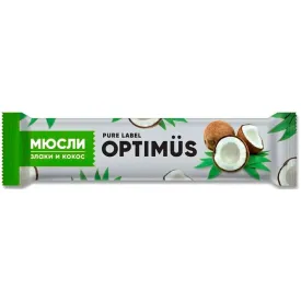 Батончик-мюсли Optimus: «Злаки и кокос», 25 г, 20 шт./уп.