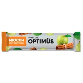 Батончик-мюсли Optimus: «Злаки и яблоко с корицей», 25 г, 20 шт./уп.