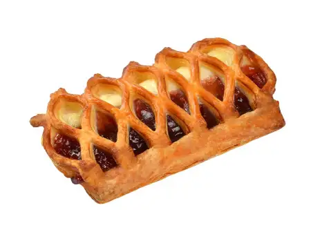 Слойка с клубнично-творожной начинкой