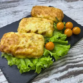 Филе трески под овощами с сыром