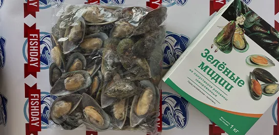 Мидии зелёные в половине раковины фото 2