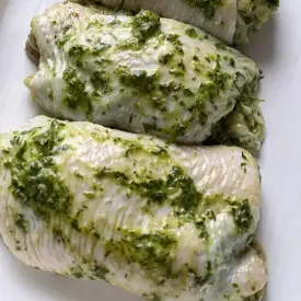 Бедро куриное в зелёном маринаде