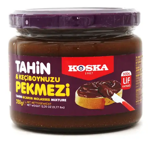Кунжутная паста Koska c пекмезом из рожкового дерева, 350 гр (Турция)