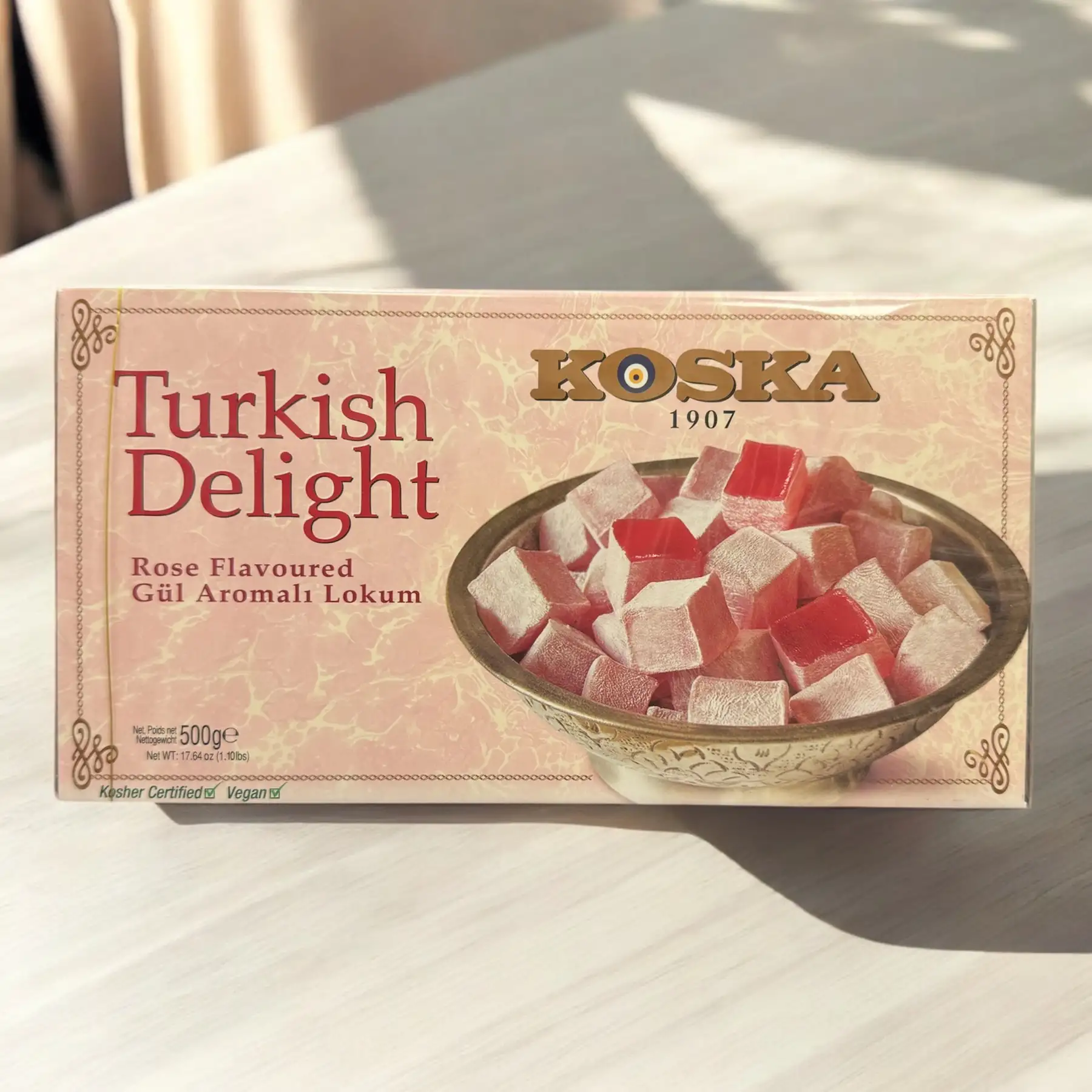 Рахат лукум KOSKA с ароматом розы, 500 гр