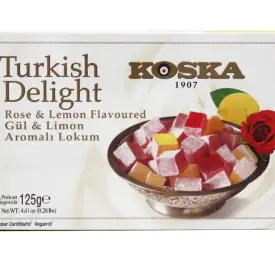 Рахат лукум KOSKA с ароматом розы и лимона, 125 гр