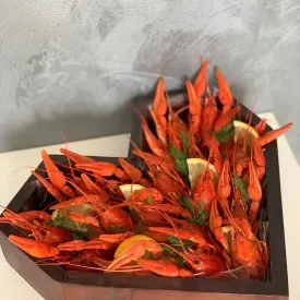 Деревянная коробка в виде сердца с раками размера S 22 шт.