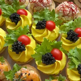 Тарталетки с сырно-яичным паштетом