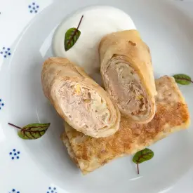 Блинчики с семгой и рикоттой, 6 шт. (готовый продукт)