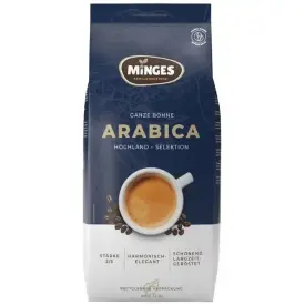 Кофе натуральный жареный в зернах MINGES Arabica (100% арабика), 1000 г
