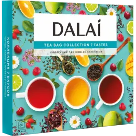 Чай и чайные напитки DALAI «7 вкусов», 60 конвертов, набор подарочный