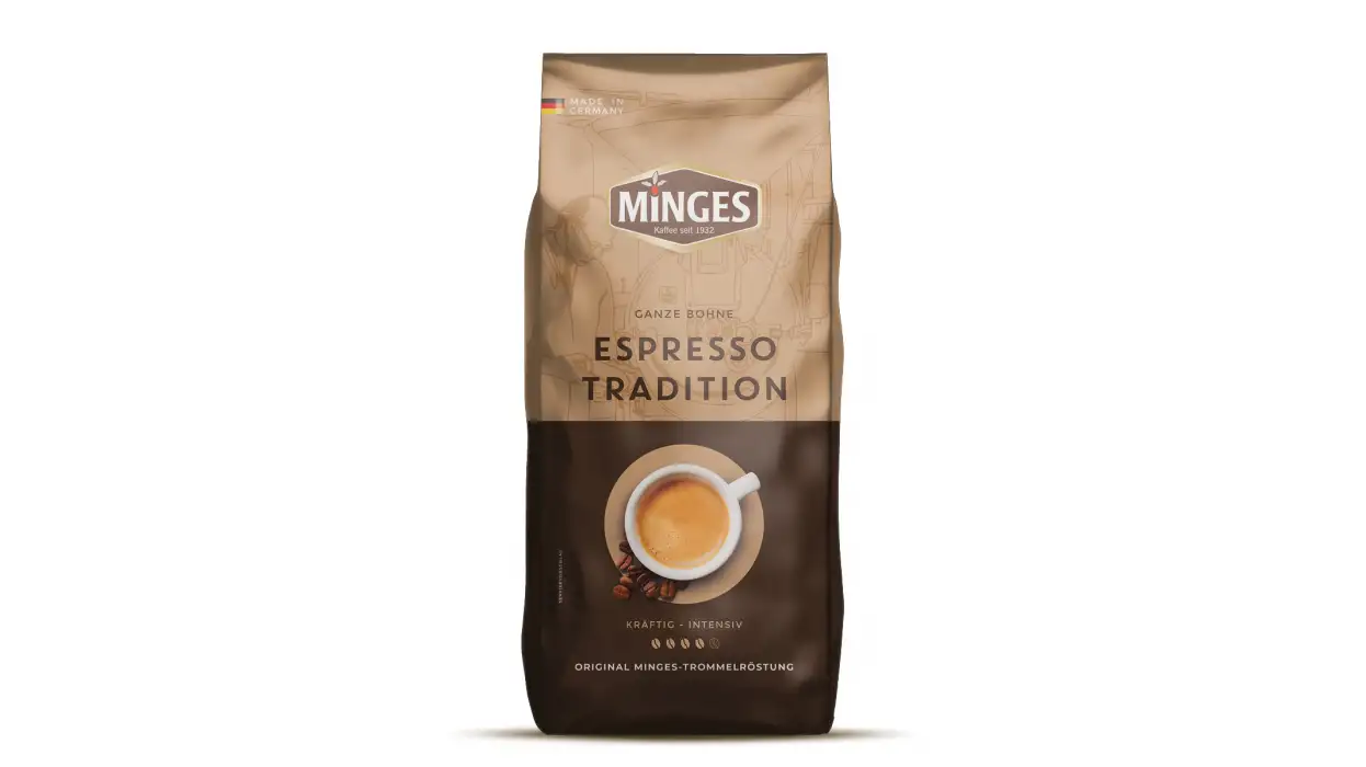 Кофе натуральный жареный в зернах MINGES Espresso Tradition, 1000 г.