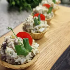 Тарталетки с печенью трески, 10 шт.