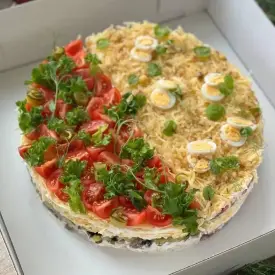 Салат с курицей и грибами/Салат с языком