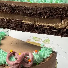 Бисквитный шоколадный торт с начинкой мокко (веган)