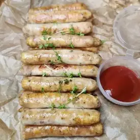 Колбаски куриные, запечённые