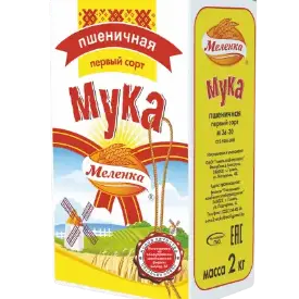 Мука пшеничная «Меленка» первый сорт М36-30, 2 кг