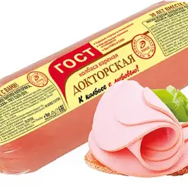 Колбаса «Докторская ГОСТ», вареная, «Иней»