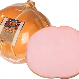 Колбаса «По-деревенски», мясной колобок, в натуральной оболочке, вареная