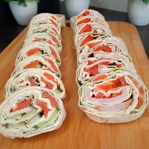 Рулет с форелью/курицей и грибами фото 2