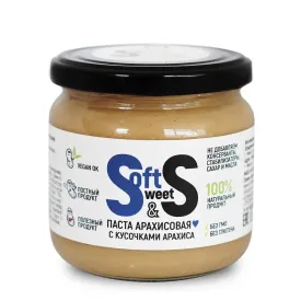 Паста арахисовая Soft&Sweet с кусочками арахиса (Кранчи) 350гр.