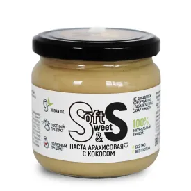 Паста арахисовая Soft&Sweet с кокосом 350гр.