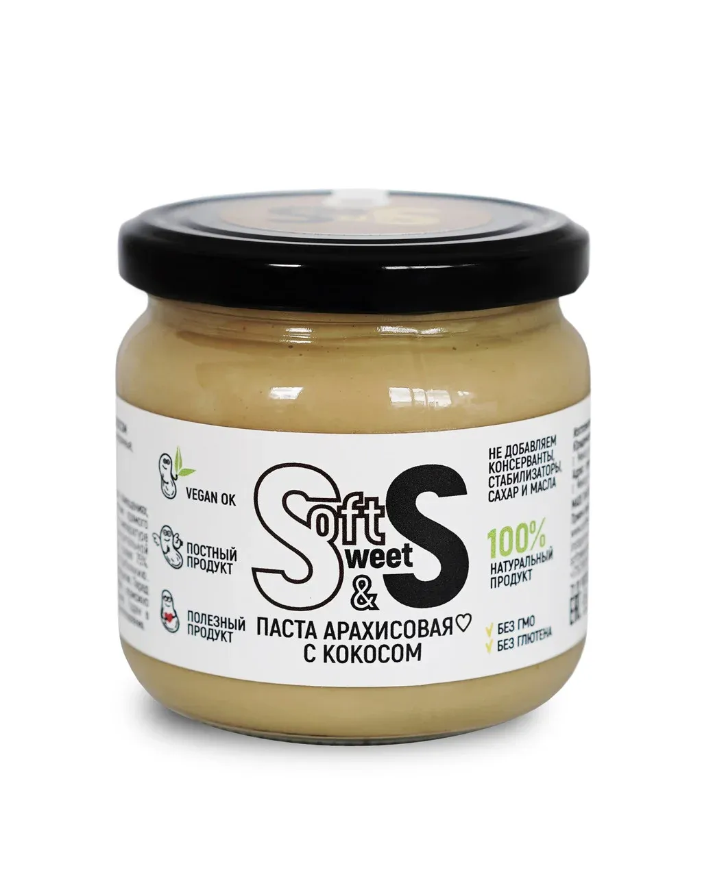 Паста арахисовая Soft&Sweet с кокосом 350гр. фото 1