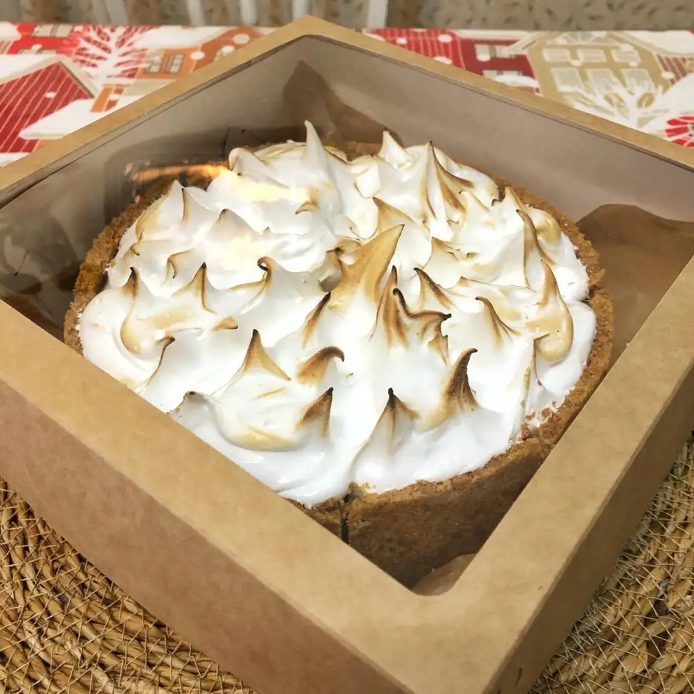 Чизкейк классический с шапочкой фламбированной меренги фото 3