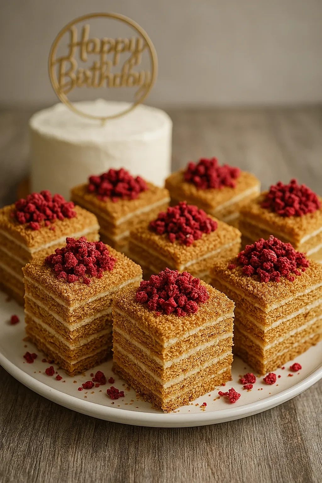 Набор пирожных медовик на день рождения