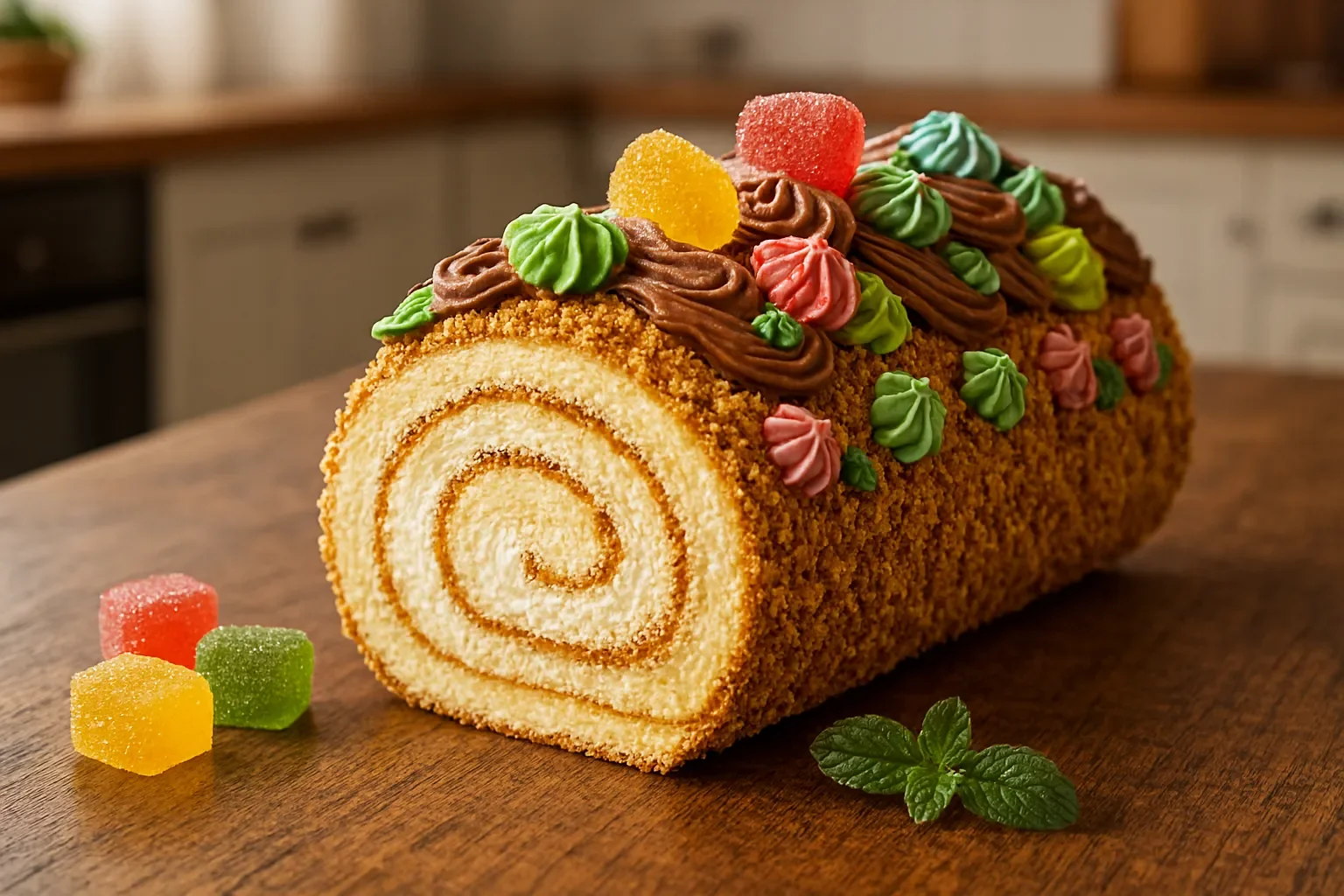 Бисквитный рулет "Сказка"