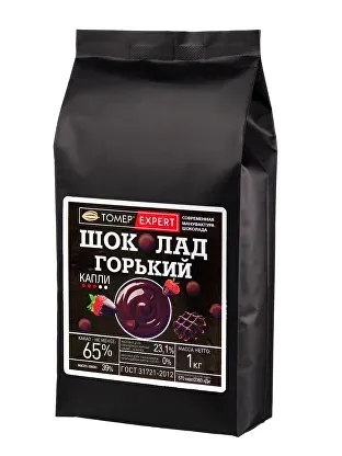 Горький шоколад 65% Tomer Expert, 1 кг.