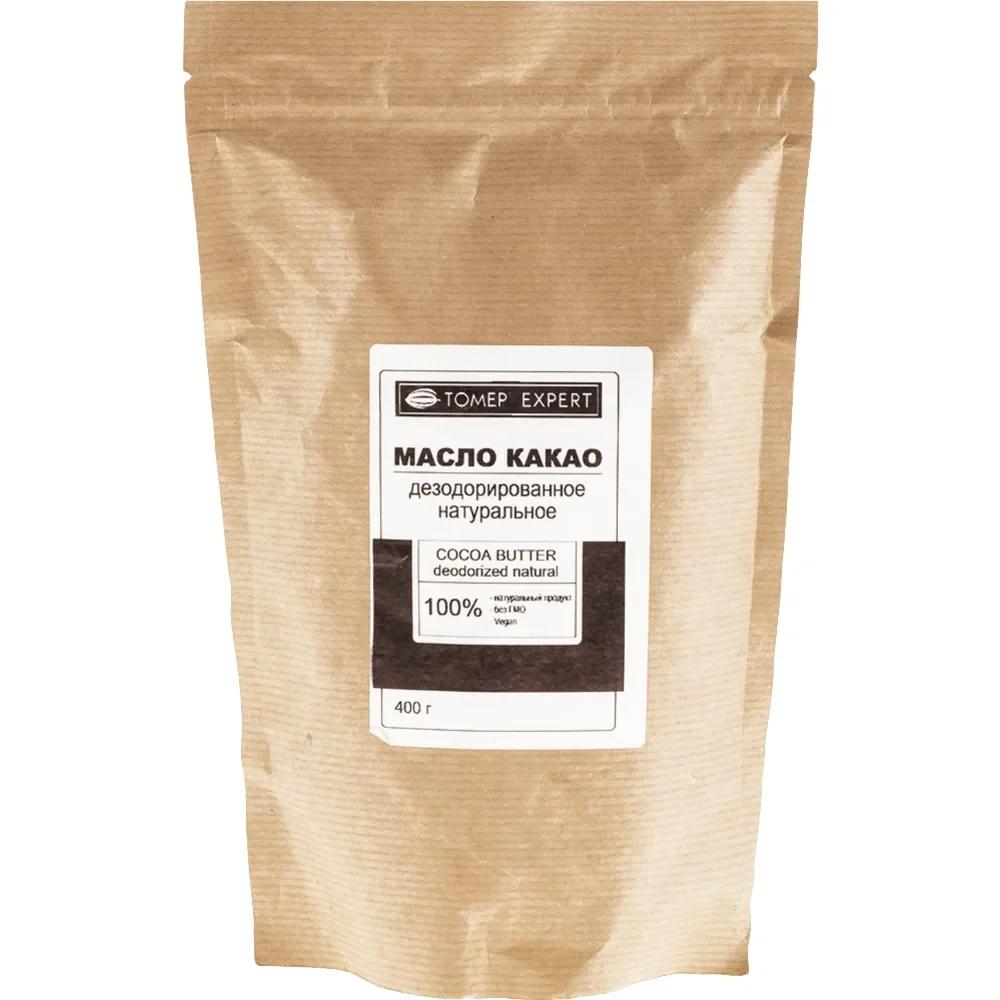 Масло какао натуральное дезодорированное Tomer Expert, 400 гр.