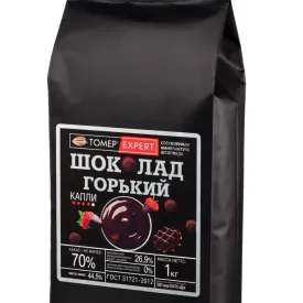 Горький шоколад (кувертюр) 70% Tomer Expert, 400 гр.