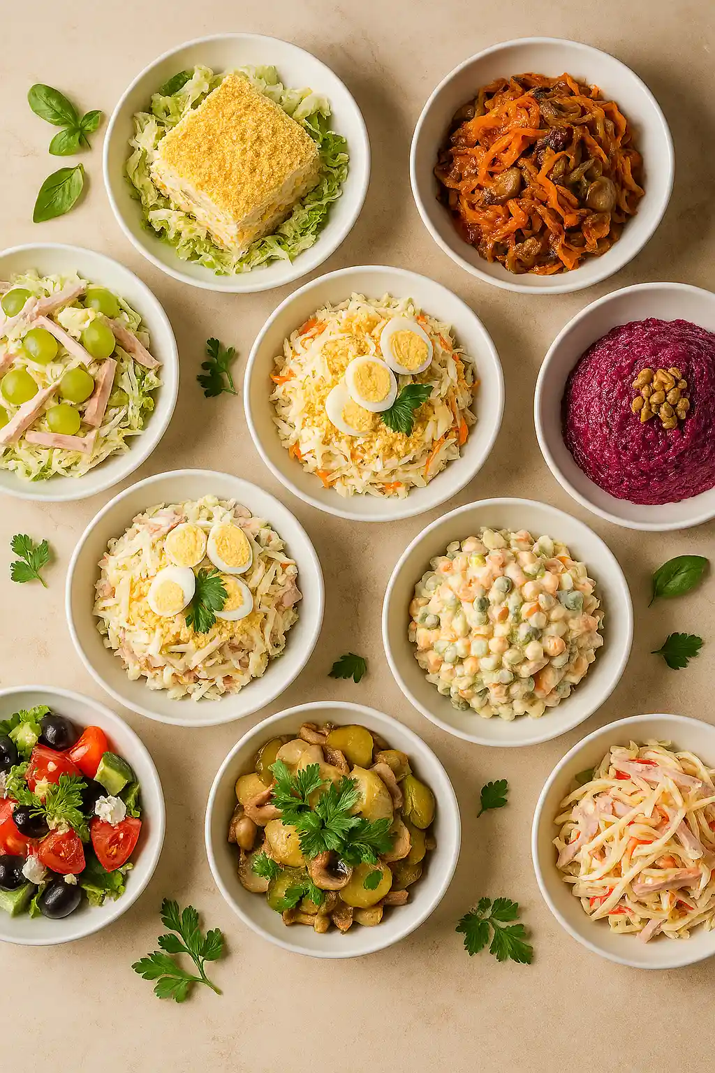 Салаты в ассортименте, 100гр.