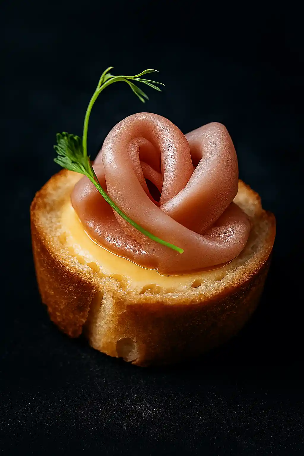 Брускетты с греческим йогуртом, ананасом, сыром и вяленым мясом, 10шт.