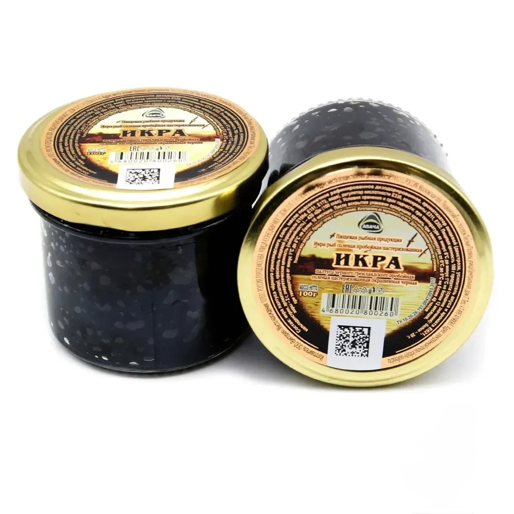 Икра палтуса черная «Авача», 100гр. фото 2