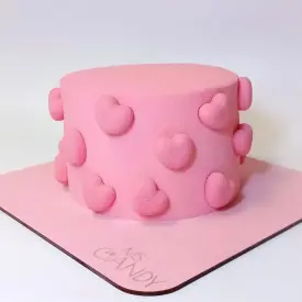 Торт «Бархатные сердца» в покрытии шоколадный велюр, 1,2 кг